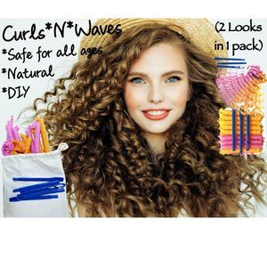 Curls N Waves No Heat Hair Waver & Curlers NEW